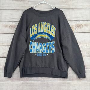 Gameday Couture Los Angeles Chargers Bolt Up Sweatshirt Womens L Oversized Gray